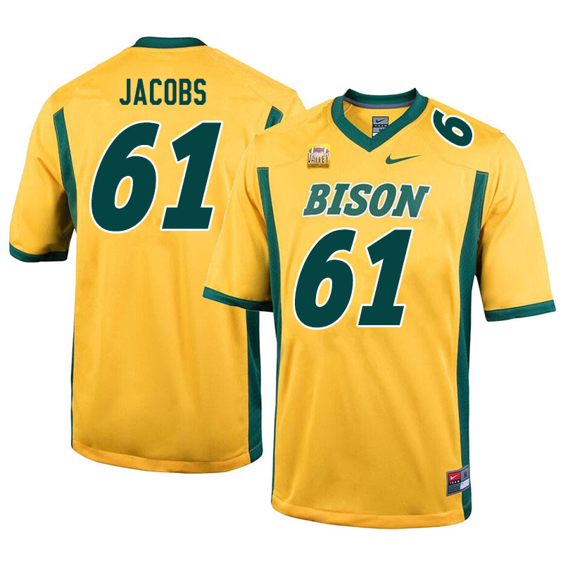 Men #61 Nolan Jacobs North Dakota State Bison College Football Jerseys Sale-Yellow